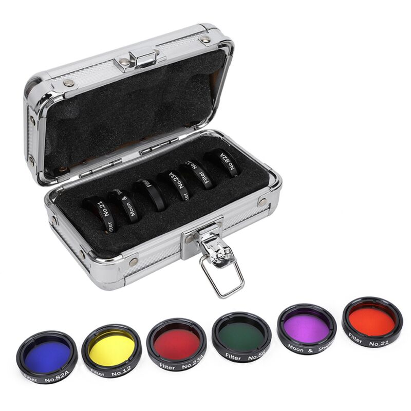 foto del prodotto kit de 6 filtres de t lescope color s de 1,25 pouces avec bo te de rangement pour oculaires de t lescopes