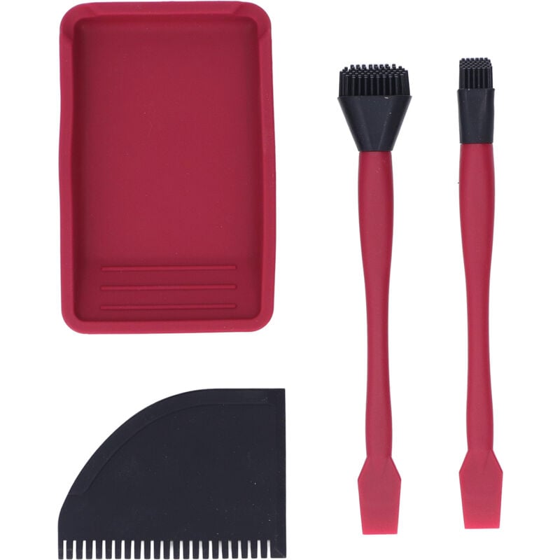 foto del prodotto kit de colle silicone, kit de 4 accessoires pour application de colle, glue brush, kit de colle 2 pinceaux 1 peigne et 1 plateau application ensemble applicateur de colle pour le travail du bois