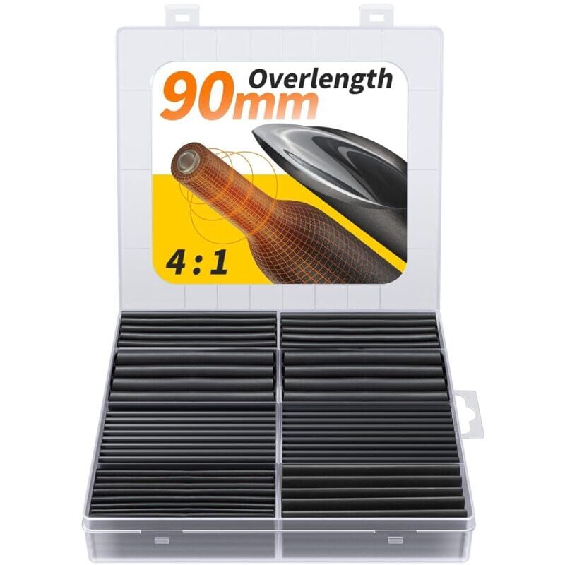foto del prodotto kit de gaines thermor tractables extra longues de 90 mm gaine thermor tractable extra large rapport de r traction lev 4 1, film r tractable de