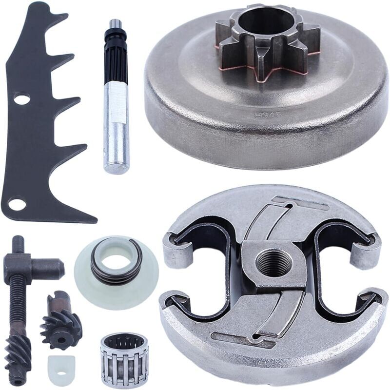 foto del prodotto kit de pompe à huile de tambour d'embrayage 325 '7t, pour husqvarna 340 345 350 pour tronçonneuse jonsered 2145 2150, 578097901, 578 09 79 01, 503932101, 503 93 21 01, 503931801