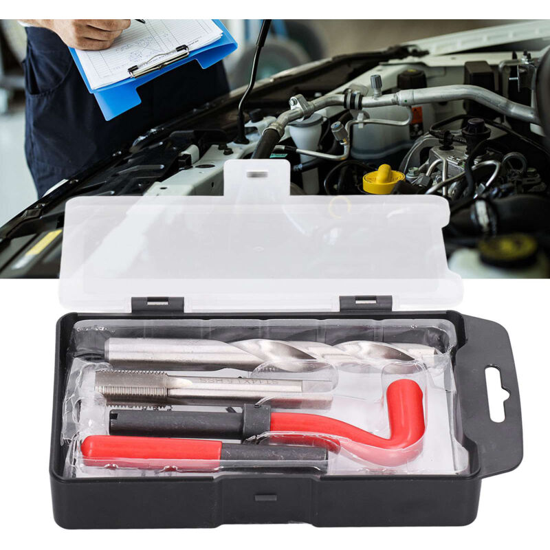 foto del prodotto kit de r paration de filetage 15 pièces ensemble, outil à main compatible pour r paration automobile m14 x 1,50 mm