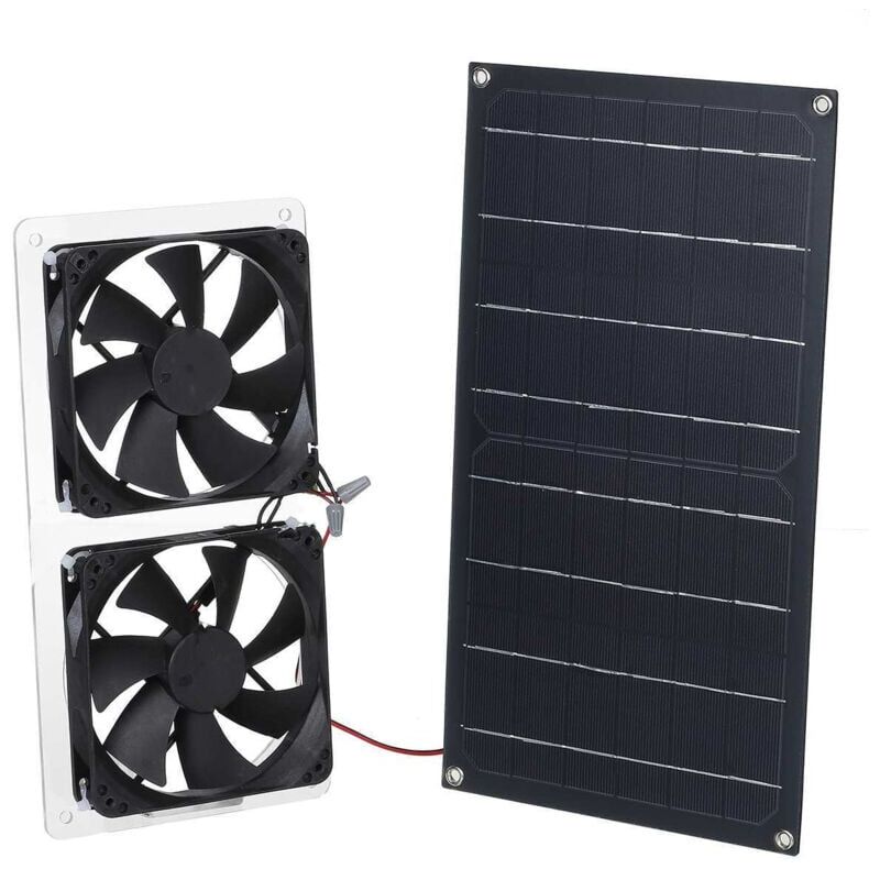 foto del prodotto kit de ventilateur panneau solaire, 100 w, r sistant aux intemp ries, avec ventilateur cc pour petits poulaillers, serres, abris de jardin, maisons