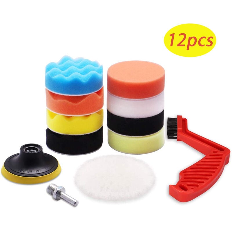 foto del prodotto kit di 12 spugne per lucidatura auto 3 pollici