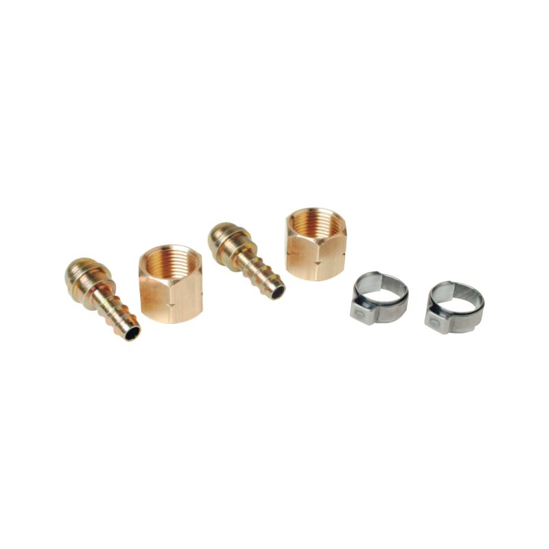 foto del prodotto kit di 2 nippli per tubo da 6,3 m con dado 3 8 sinistro 2 fascette guilbert 963r