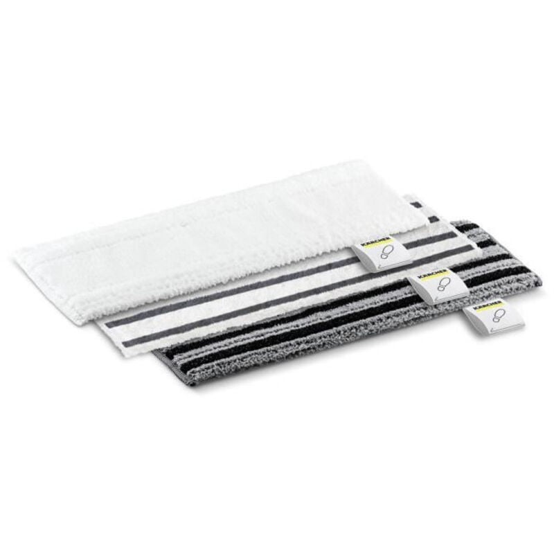 foto del prodotto kit di 3 mocio morbido, abrasivo e molto abrasivo per bocchetta pavimento compatibile con la gamma di pulitori a vapore easy fix karcher