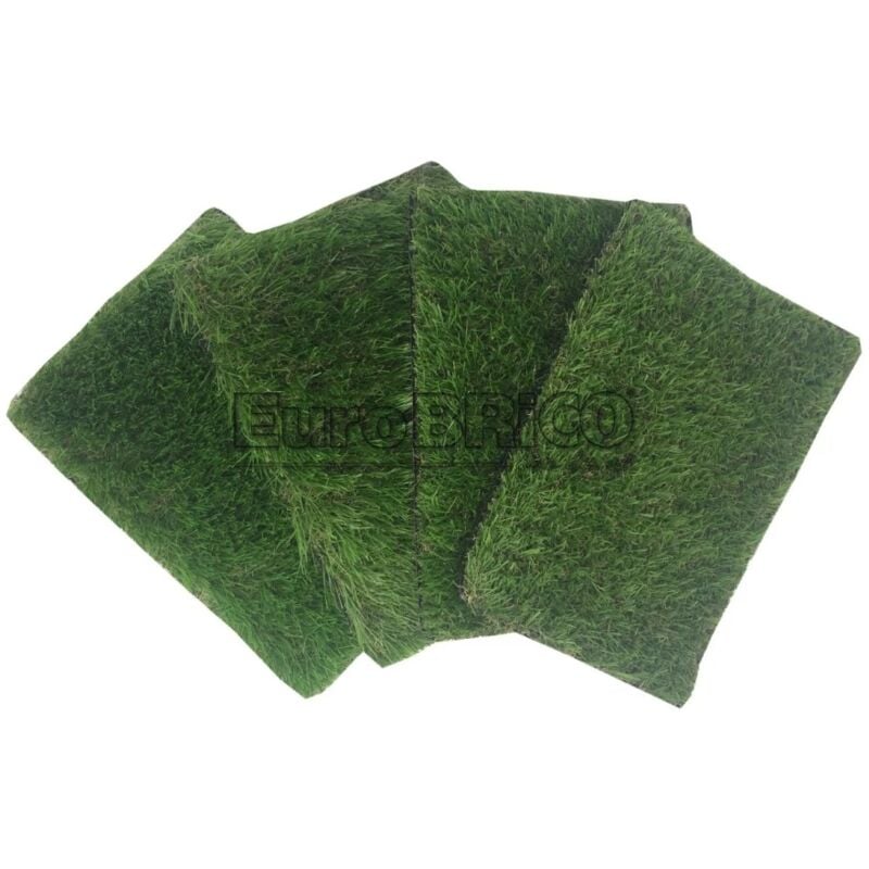 foto del prodotto kit di 4 campioni di prato sintetico 30x40 cm verde per giardino con spessore 20 30 40 50 mm.