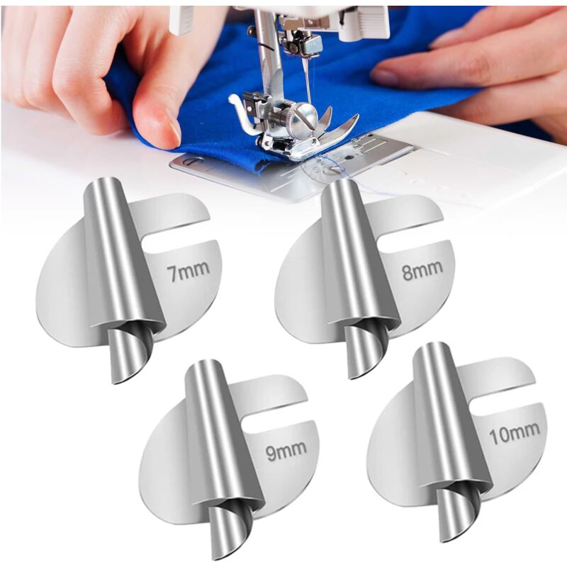 foto del prodotto kit di 4 piedini premistoffa per macchina da cucire, guida di cucitura magnetica da 7 8 9 10 mm, accessori da cucito in acciaio inossidabile, per uso