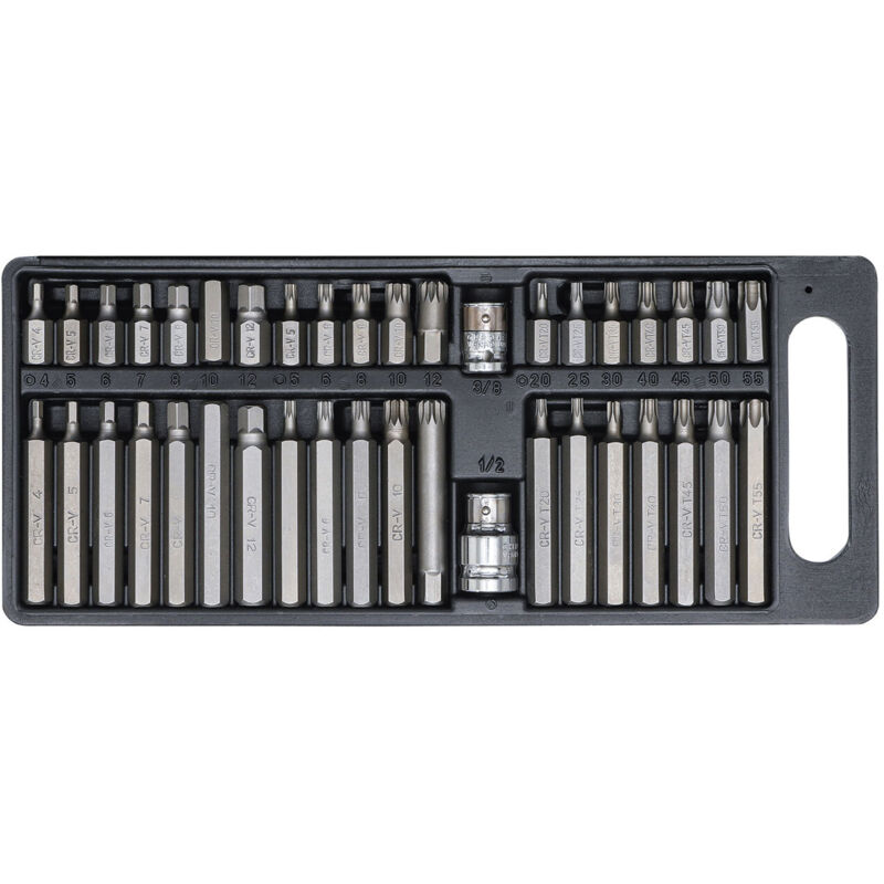 foto del prodotto kit di 40 punte esagonali e torx xzn in scatola con bussole