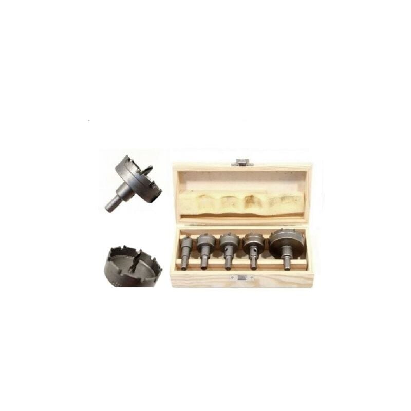 foto del prodotto kit di 5 frese a tazza hss denti in metallo duro da 18 30 32 35 55mm per muro