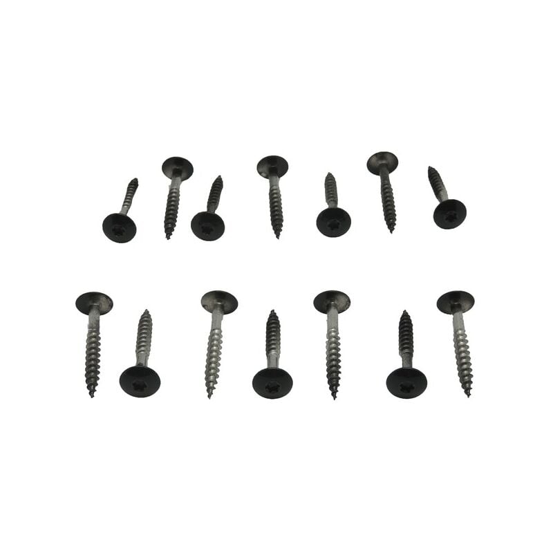 foto del prodotto kit di 50 viti tork laccate 4,8 x 38 mm per rivestimento hpl colore nero, lunghezza della vite 38mm, superficie coperta in m2 6,25