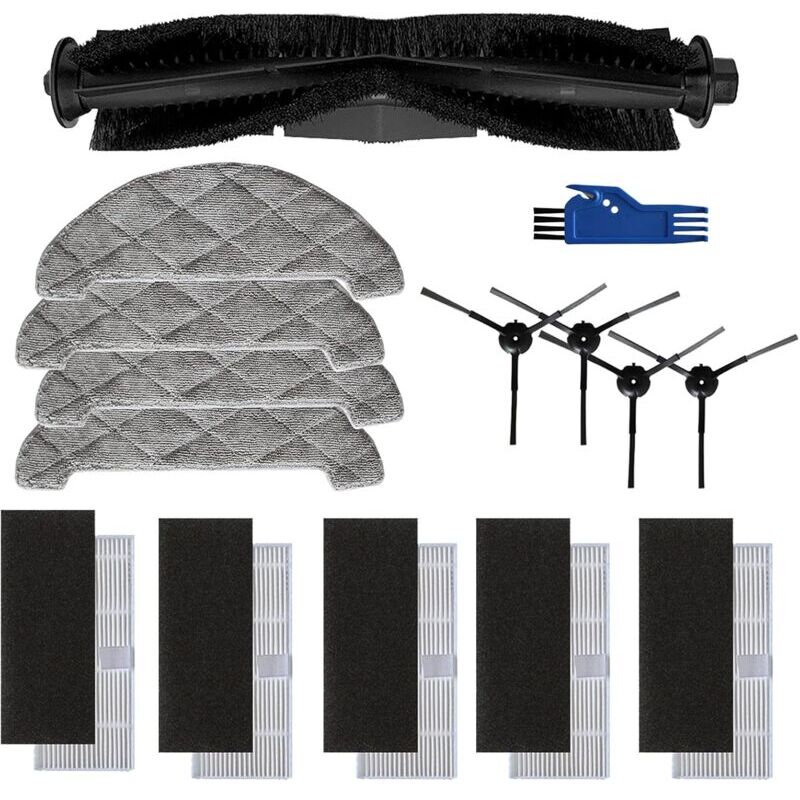 foto del prodotto kit di accessori per aspirapolvere robot ultenic d5s pro, 4 spazzole laterali, 1 spazzola rotante, 4 spazzole a setole morbide, 5 filtri xvx
