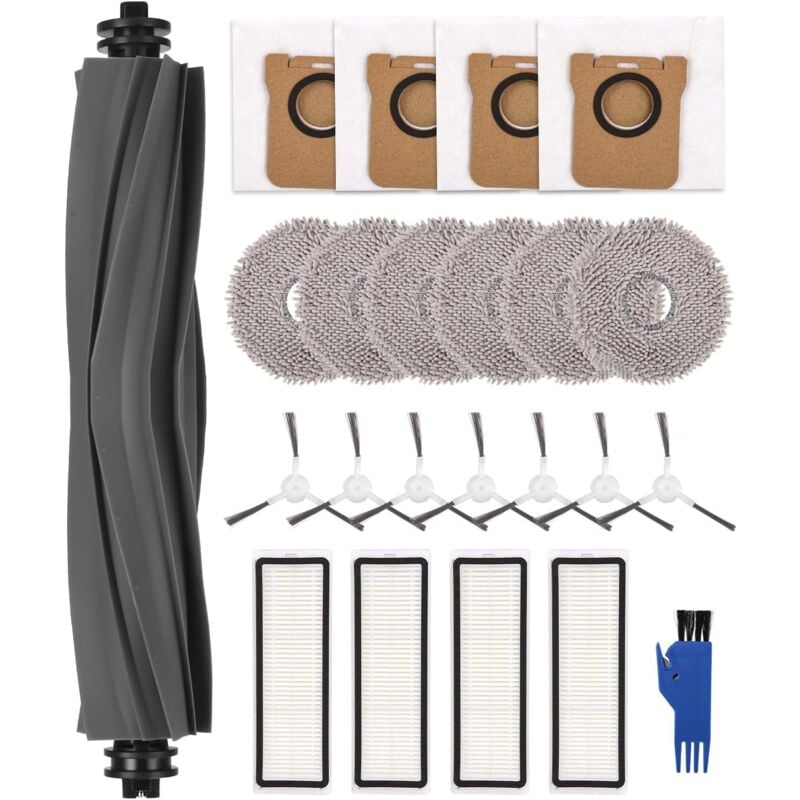 foto del prodotto kit di accessori per aspirapolvere xiaomi x20 dreame l10s ultra l10 ultra, parti di ricambio per dreame, 1 spazzola principale, 7 spazzole laterali,