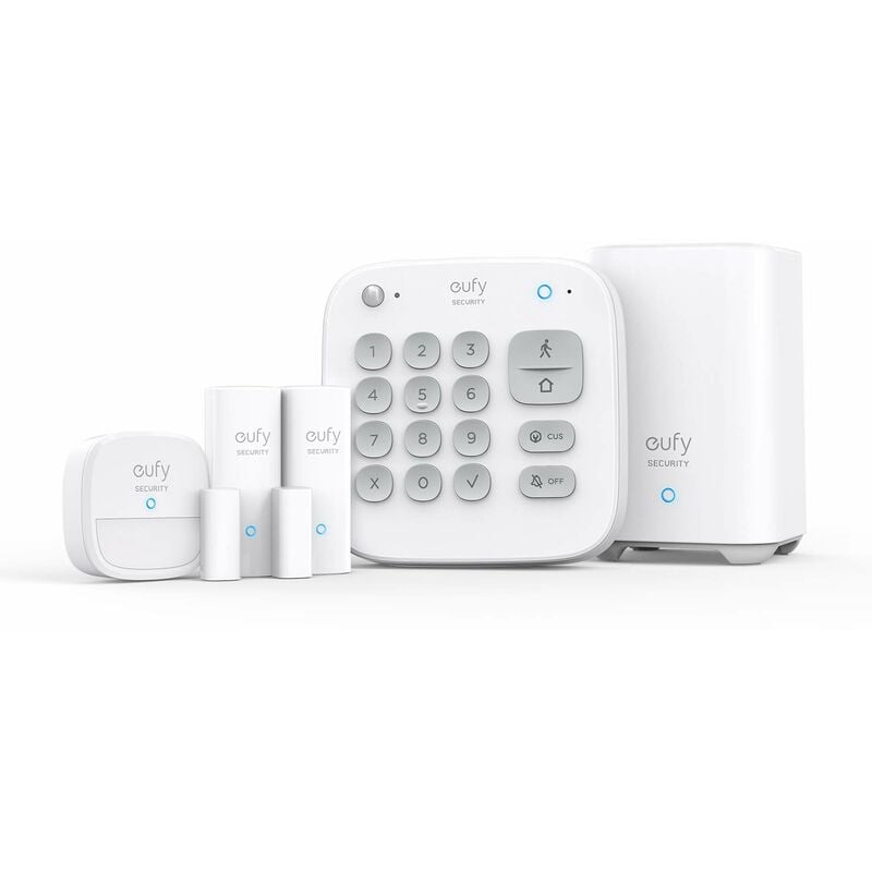 foto del prodotto kit di allarme domestico da 5 pezzi eufy security, sistema di sicurezza domestico, tastierino, sensore di movimento, 2 sensori di ingresso, controllo