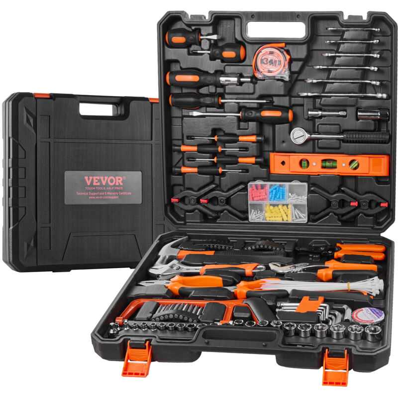 foto del prodotto kit di attrezzi 216 pezzi, set di attrezzi manuali per casa con custodia per attrezzi portatile, kit di attrezzi per la riparazione della casa per
