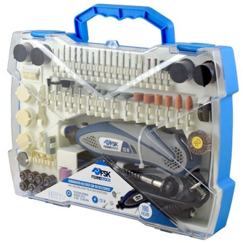 foto del prodotto kit di attrezzi ferrestock 135 w 190 pcs