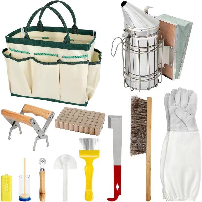 foto del prodotto kit di avviamento per apicoltura, 12 pezzi, forniture per apicoltura, forniture per apicoltura, tutti gli strumenti per apicoltura