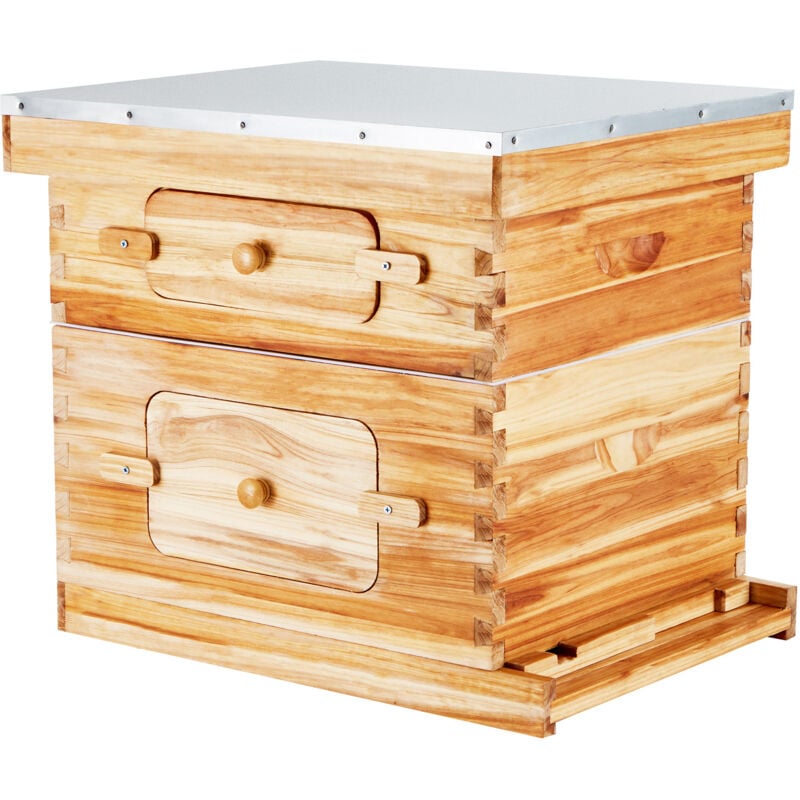 foto del prodotto kit di avviamento per arnia alveare da 20 telaini, legno di cedro rivestito di cera d api, 1 scatola profonda, 1 scatola media, kit per arnia