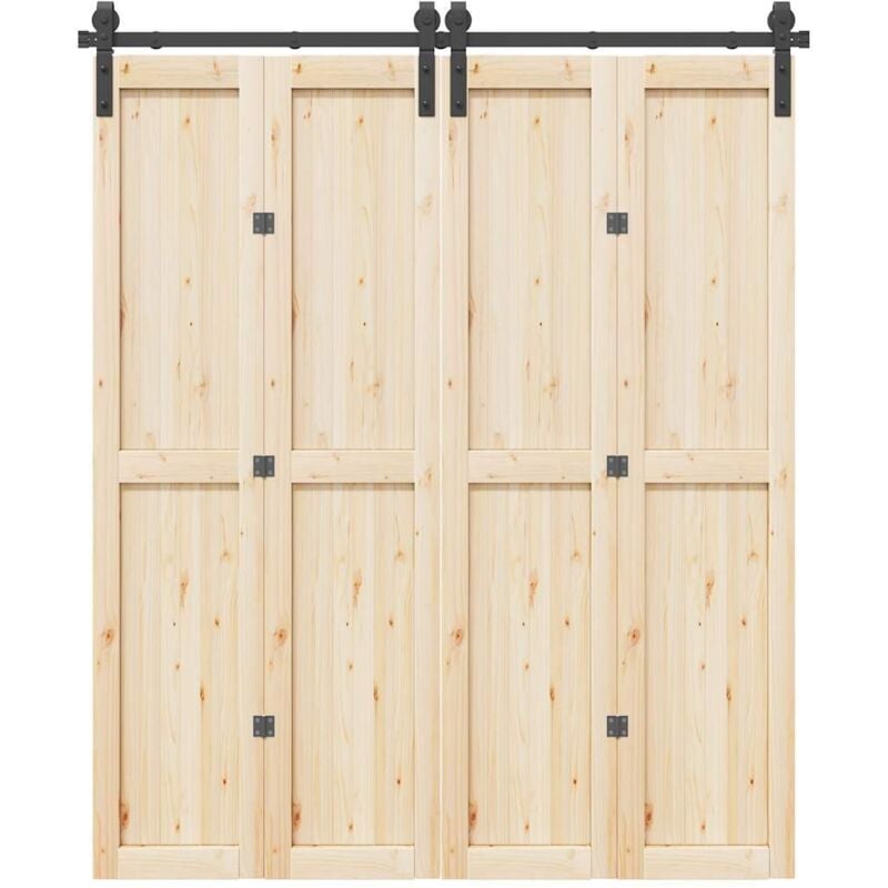 foto del prodotto kit di binari per porte scorrevoli 183 cm acciaio nero