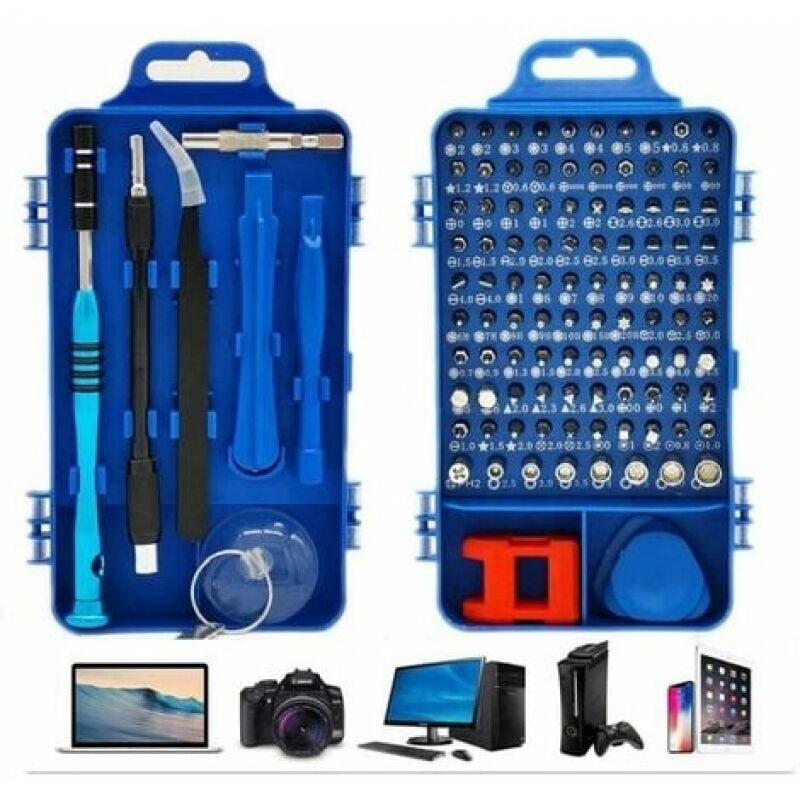 foto del prodotto kit di cacciaviti di precisione 110 in 1, set di cacciaviti magnetici multiuso per laptop, mac, orologi, giocattoli, gioielli, occhiali,