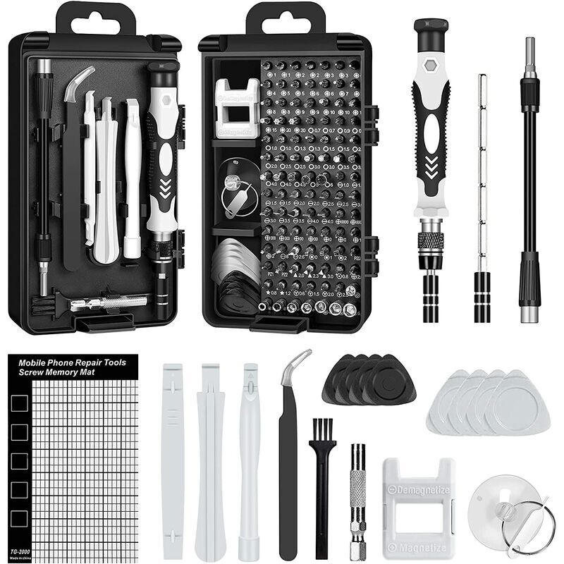 foto del prodotto kit di cacciaviti di precisione 120 in 1 mini cacciavite kit di strumenti per computer pc macbook iphone occhiali orologio smartphone
