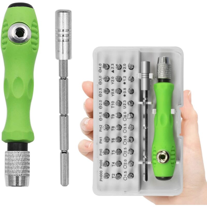 foto del prodotto kit di cacciaviti di precisione 32 in 1, mini set di cacciaviti di precisione magnetici portatili per computer, laptop, smartphone, orologi,