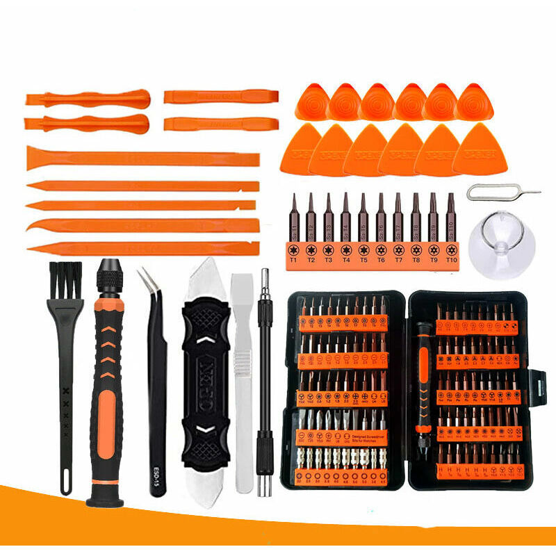 foto del prodotto kit di cacciaviti di precisione da 130 pezzi, set di strumenti con torx t1 t2 t3 t4 t5, t6 t7 t8 t9 t10 t15 t20, star p2 p5 p6, per iphone