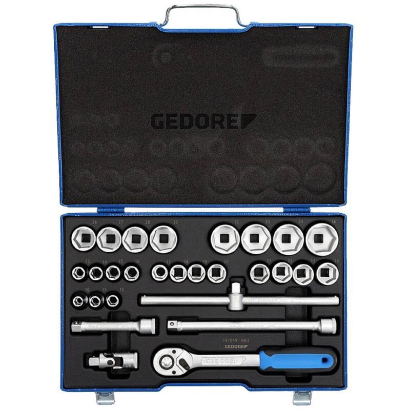 immagine 0 del prodotto kit di chiavi a bussola metrico 1 2 12.5 mm 28 parti 2682869 gedore