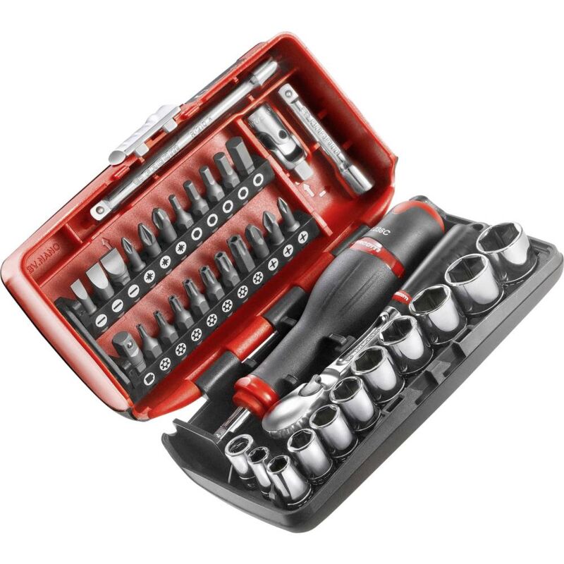 foto del prodotto kit di chiavi a bussola metrico 1 4 6.3 mm 38 parti facom rl.nano1