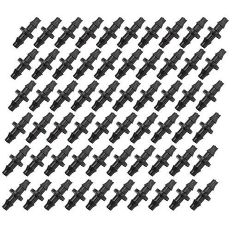 foto del prodotto kit di connettori a barbetta 4 7 da 100 pezzi per sistema di irrigazione a goccia nero