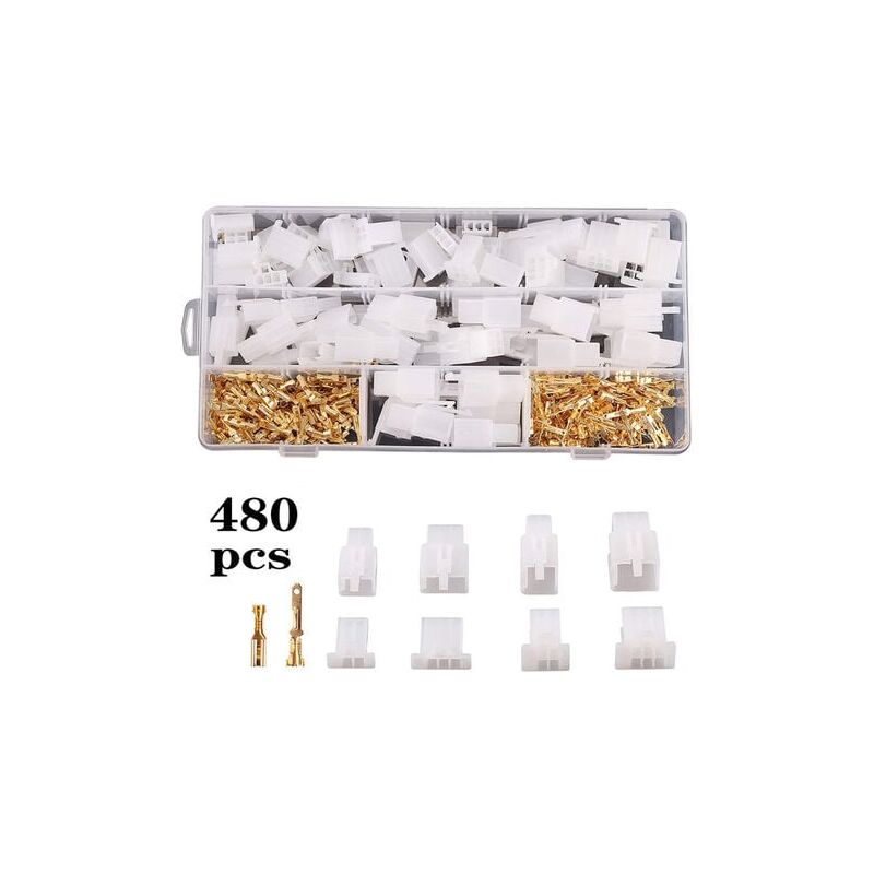 foto del prodotto kit di connettori per autoveicoli da 380 pezzi da 2,8 mm 2 3 4 6 pin per moto, auto, camion, scooter, barche, strumenti elettrici