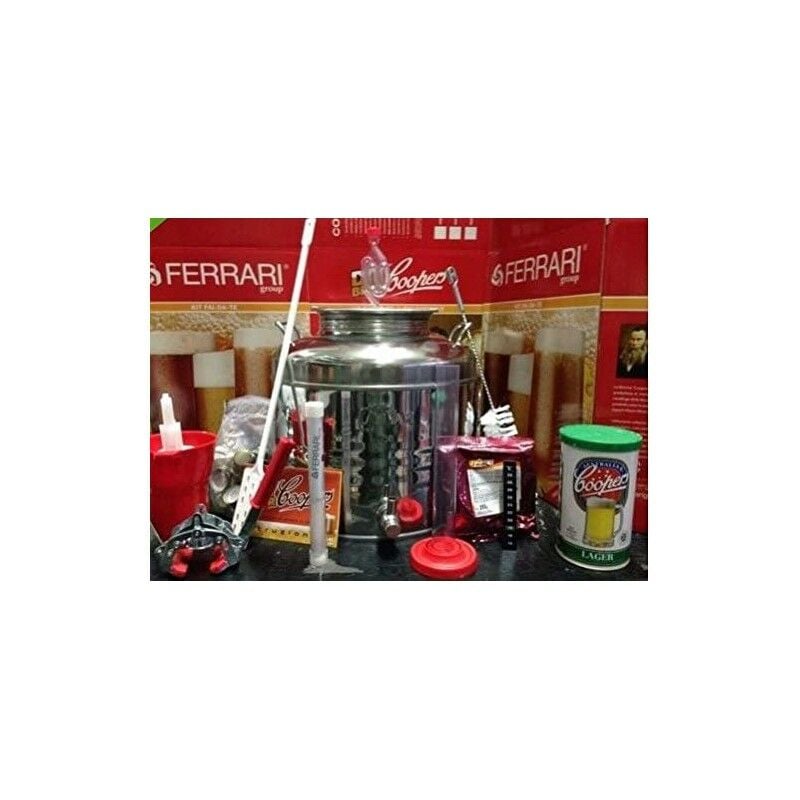 foto del prodotto kit di fermentazione birra acciaio inox 18 10 fusto 30lt accessori malto coopers