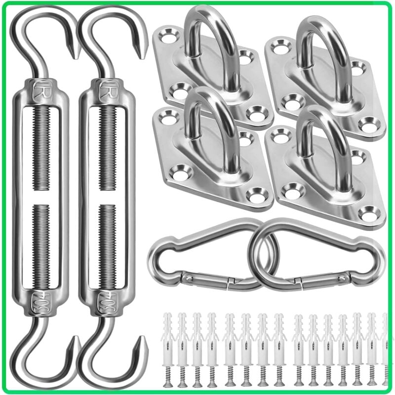 foto del prodotto kit di ferramenta per tenda da sole kit di installazione per tenda da sole in acciaio inossidabile 304