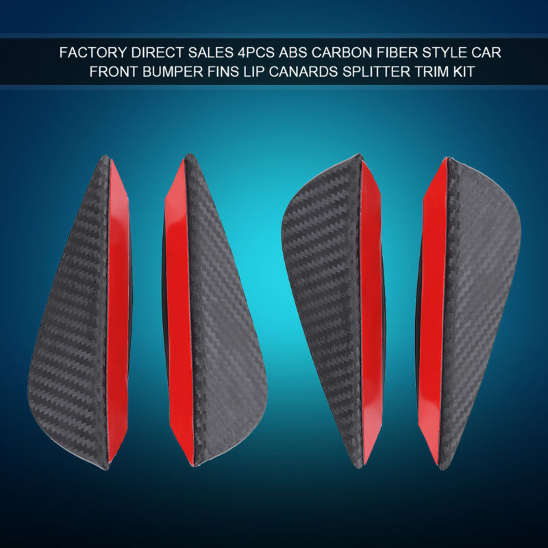 foto del prodotto kit di finiture per canard spoiler per labbra per auto in fibra di carbonio abs universale da 4 pezzi eosnow