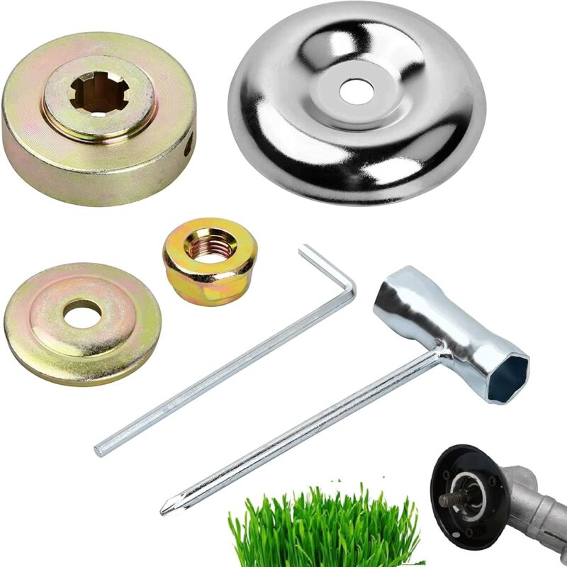 foto del prodotto kit di fissaggio dadi per scatola del cambio lame universale, accessori universali per testine decespugliatore, kit dadi per testine decespugliatore