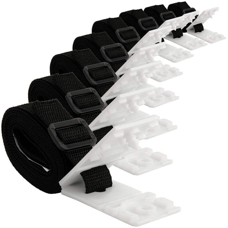 foto del prodotto kit di fissaggio per avvolgicavo per copertura solare per piscina con 8 cinghie adesive in nylon e linguette, 8 piastre per cavi, 8 fibbie ymyny