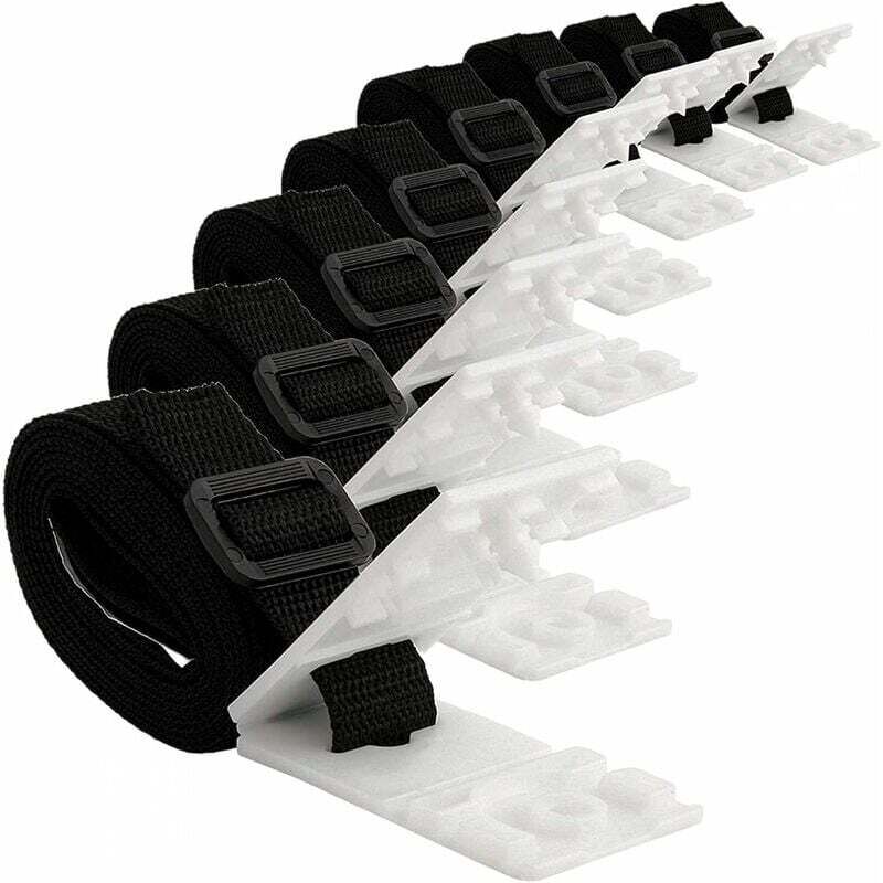 foto del prodotto kit di fissaggio per copertura solare per piscina, clip per copertura piscina, per piscina interrata universale, inclusi 8 cinghie in nylon e