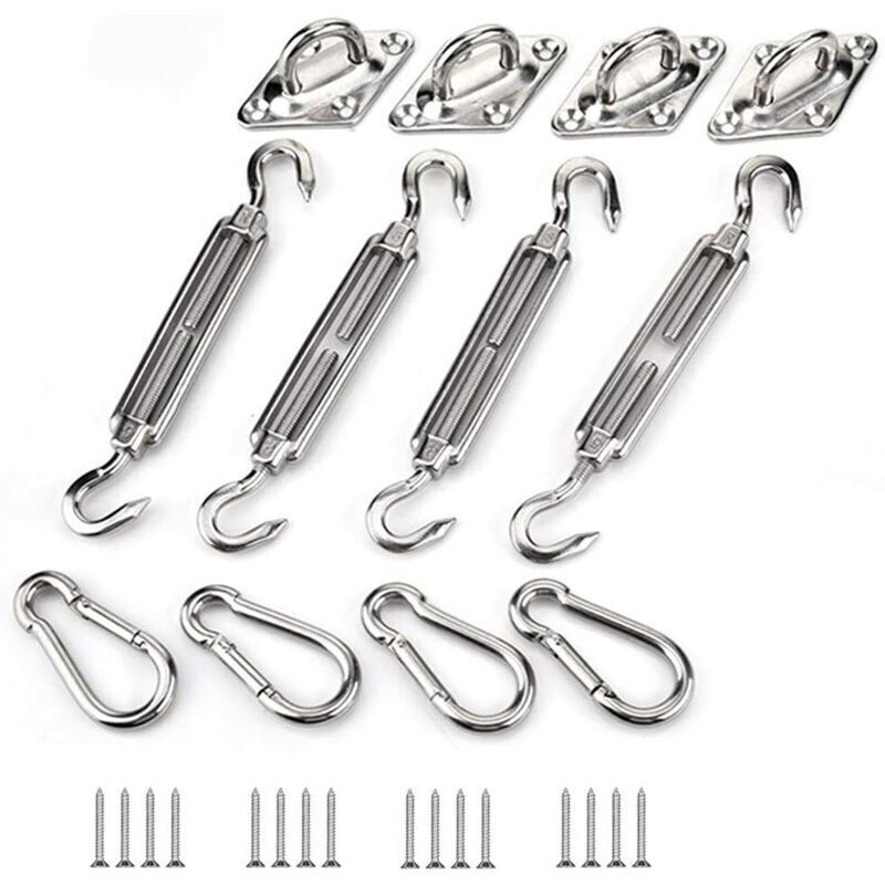 foto del prodotto kit di fissaggio per vela ombreggiante, kit di fissaggio per vela ombreggiante in acciaio inossidabile per accessori di fissaggio per vela