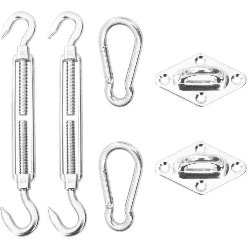 foto del prodotto kit di fissaggio vela parasole 6 pz in acciaio inossidabile - vidaxl