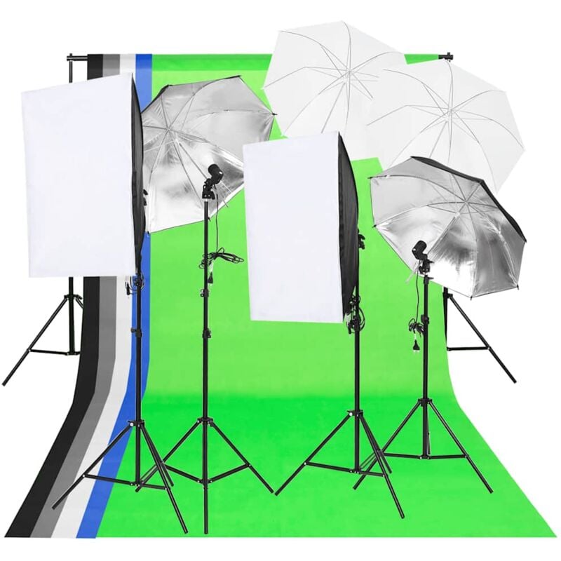 foto del prodotto kit di illuminazione da studio fotografico vidaxl