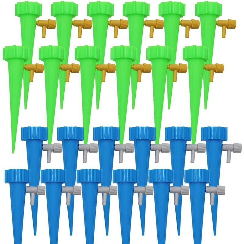 foto del prodotto kit di irrigazione a goccia da 24 pezzi, kit di irrigazione automatica, irrigatore automatico per piante, irrigazione a goccia, con valvole di