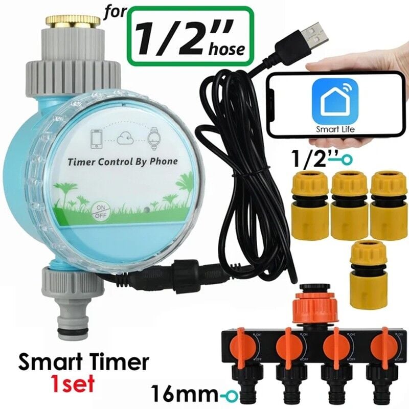 foto del prodotto kit di irrigazione automatica da giardino smart wifi e bluetooth 1 2 tuya