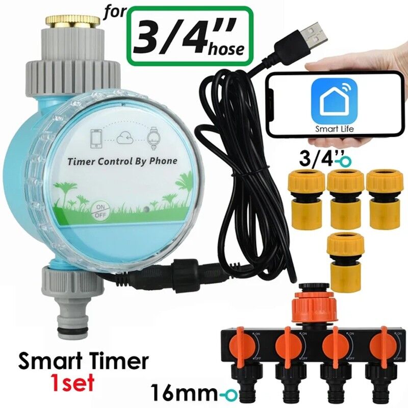 foto del prodotto kit di irrigazione automatica da giardino smart wifi e bluetooth 3 4 tuya