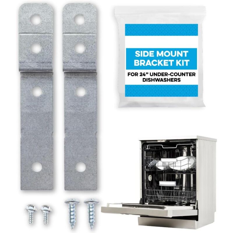 foto del prodotto kit di montaggio laterale per lavastoviglie confronta con dwbrackit1 compatibile con electrolux e frigid air 2 staffe e 4 viti incluse