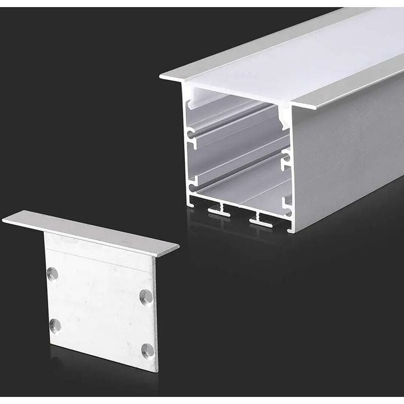 foto del prodotto kit di montaggio per strisce in alluminio con diffusore bianco incasso 2000x50x35mm