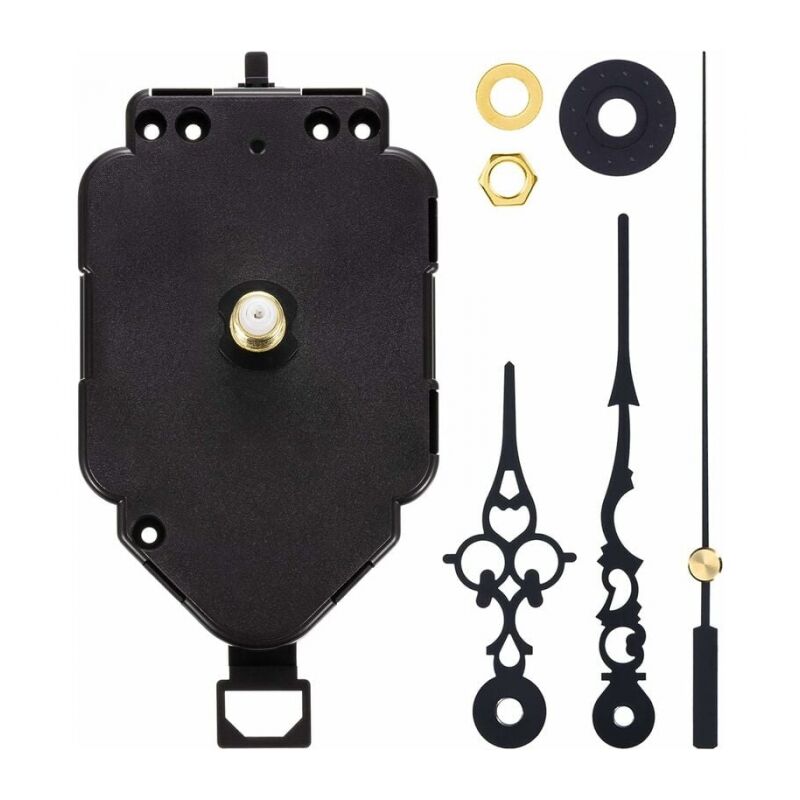 foto del prodotto kit di movimento al quarzo fai da te per orologio a pendolo, meccanismo di movimento dell orologio a pendolo di ricambio, lunghezza dell albero di