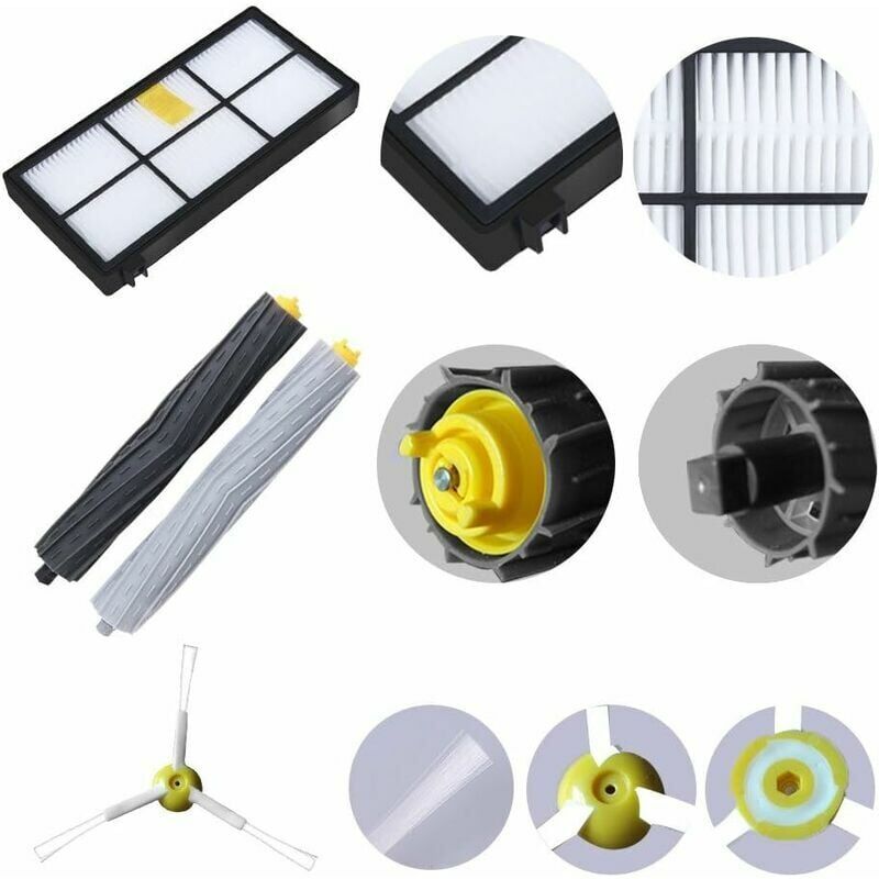 foto del prodotto kit di parti accessorie compatibile con le serie 800 805 850 860 865 866 870 871 880 886 890 891 895 896 900 960 965 966 980 filtri e spazzole per,