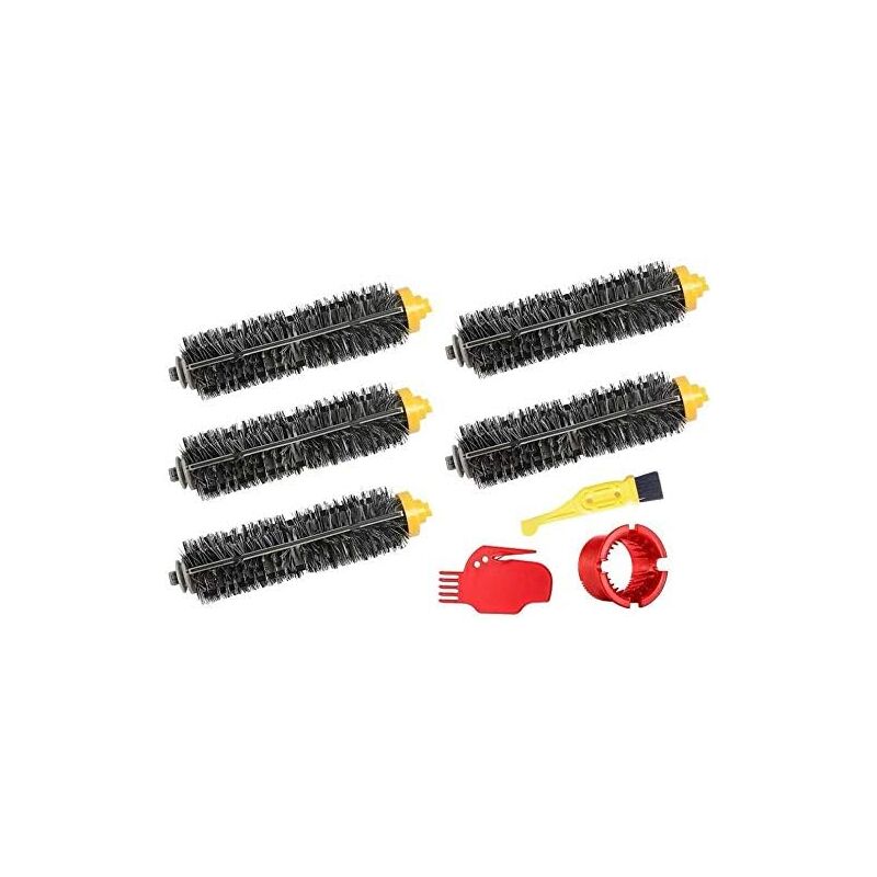 foto del prodotto kit di parti di ricambio per spazzole da 5 pezzi applicabile per aspirapolvere irobot roomba serie 600 700, parti di ricarica 614 620 630 645 650 655