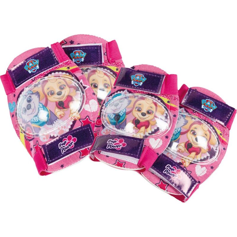 foto del prodotto kit di protezione livello 1 gomitiere e ginocchiere paw patrol girl