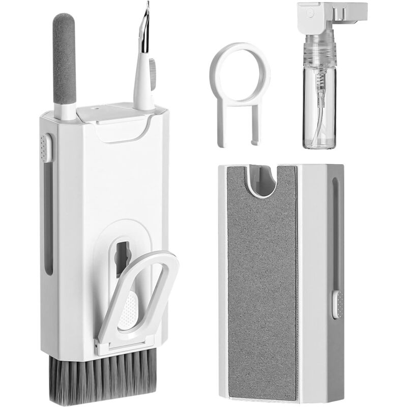 foto del prodotto kit di pulizia tastiera pc 8 in 1, spazzola di pulizia accessoria multifunzionale, kit di pulizia schermo tastiera elettronica, per bluetooth