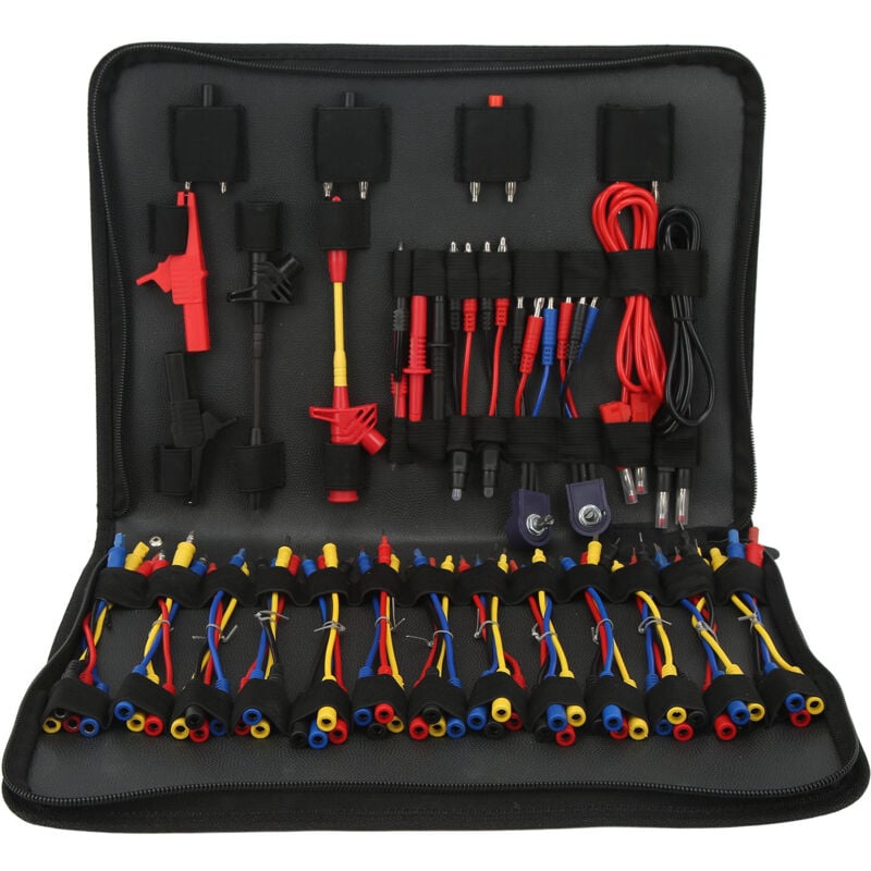 foto del prodotto kit di puntali per test di circuiti automobilistici multimetro tester elettrici strumenti diagnostici connettori per cavi cavi adattatori con borsa